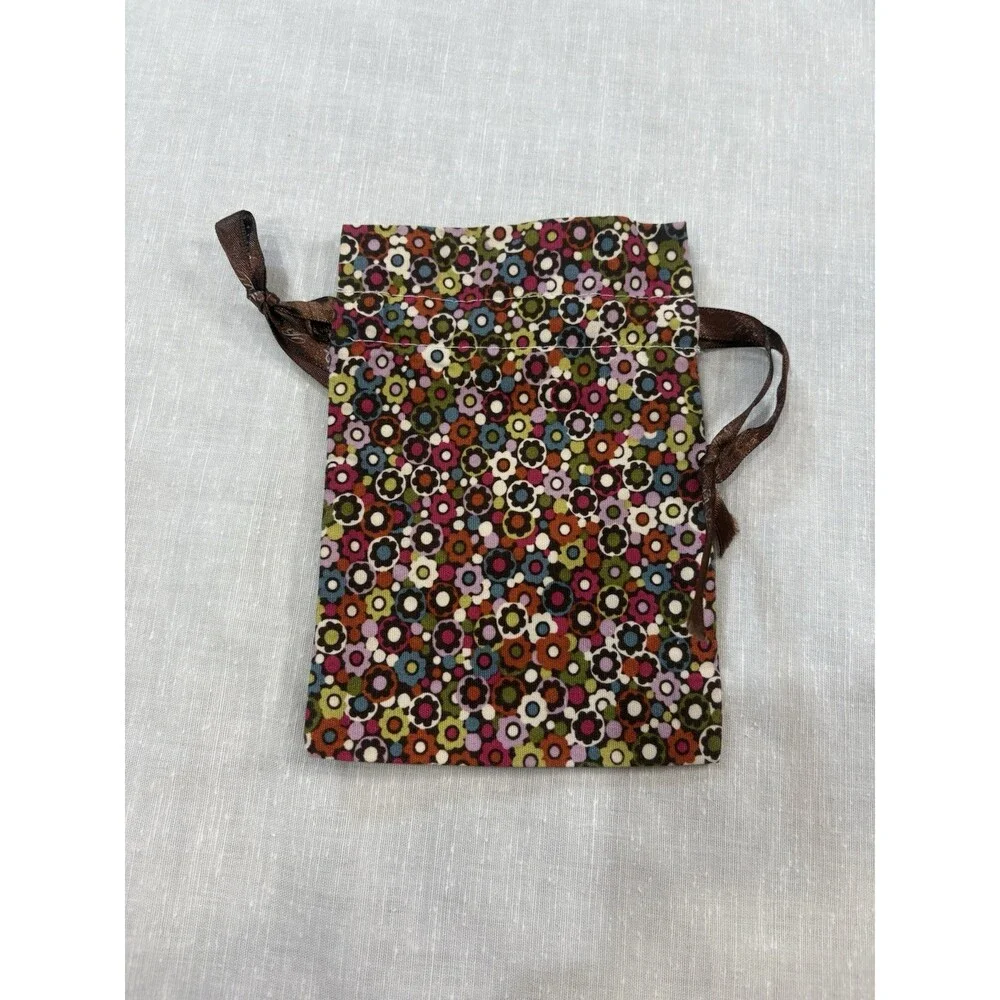 Brighton multicolor floral print drawstring jewelry pouch